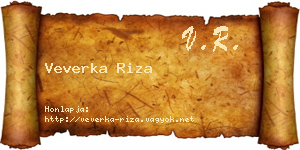 Veverka Riza névjegykártya